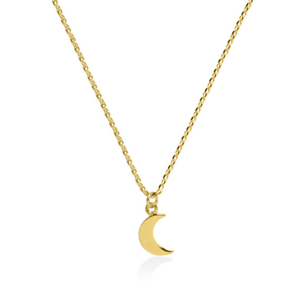 Moon gold plated on sterling silver necklace handmade by Fomo bali