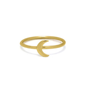 Moon gold plated on sterling silver ring handmade by Fomo bali