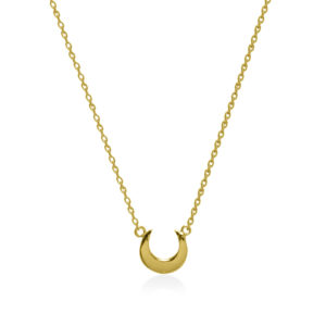 Moon crescent gold plated on sterling silver necklace handmade by Fomo bali