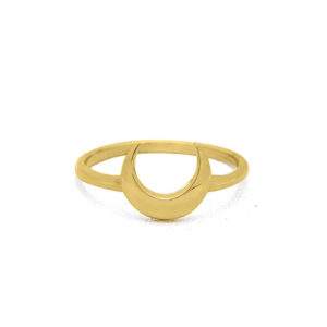 Moon crescent gold plated on sterling silver ring handmade by Fomo bali