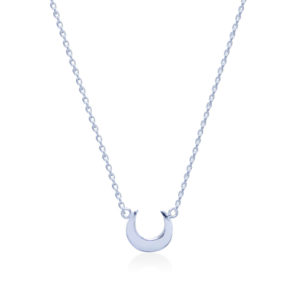 Moon crescent sterling silver necklace by Fomo bali