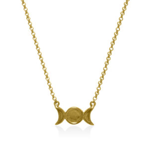 Triple moon gold plated on sterling silver necklace handmade by Fomo bali